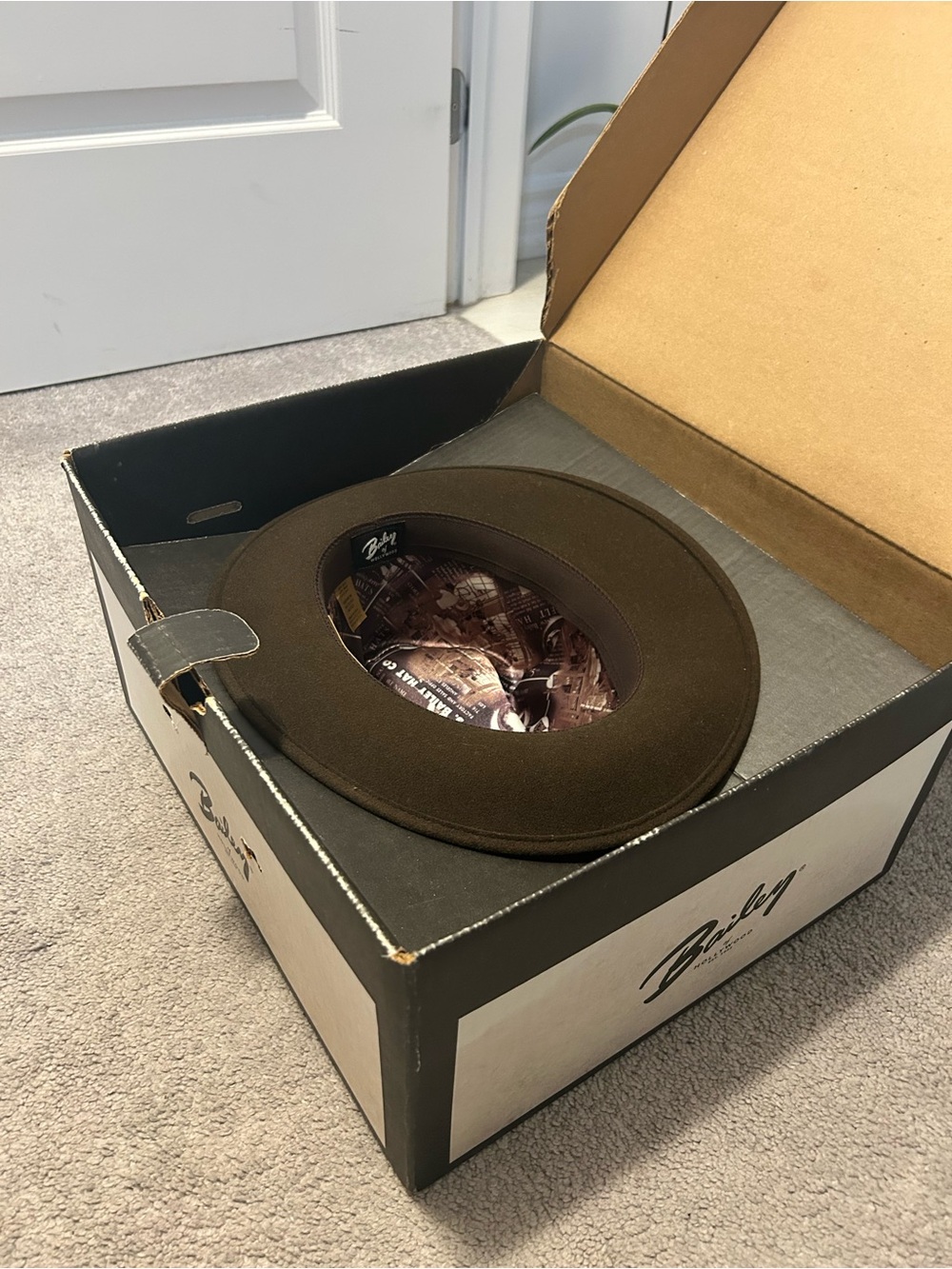 Bailey Of Hollywood Brown Felt Fedora with Leather Band